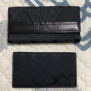 Coach Black Envelope Wallet with Checkbook Cover